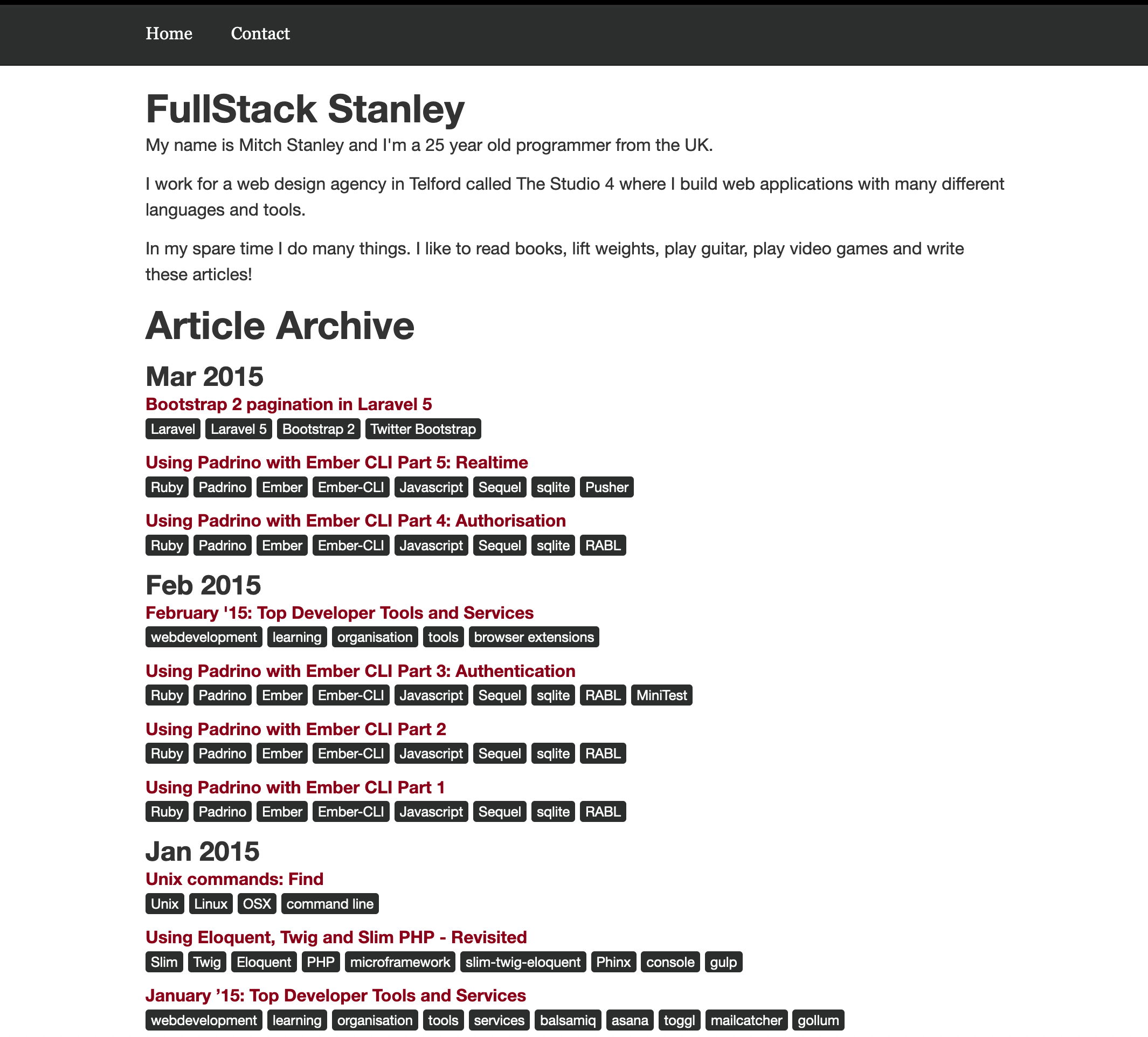 The first iteration of Full Stack Stanley