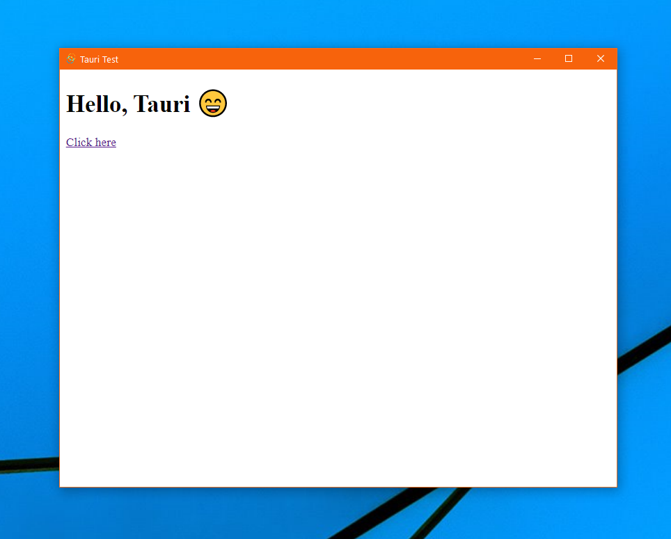 Tauri running the Ember.js app in Windows